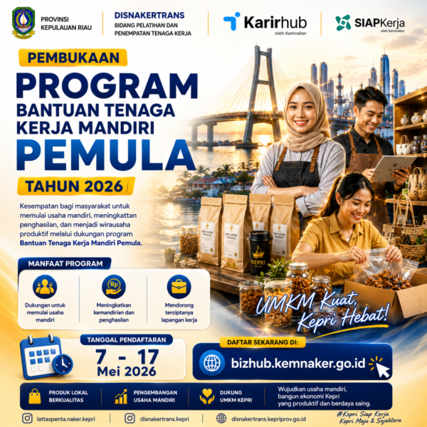 Perluas Kesempatan Kerja, Disnakertrans Kepri Dorong Wirausaha Baru…
