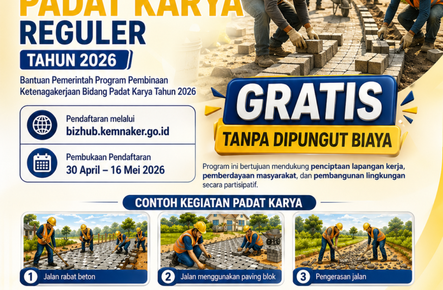 Disnakertrans Kepri Sosialisasikan Pembukaan Bantuan Padat Karya Reguler…